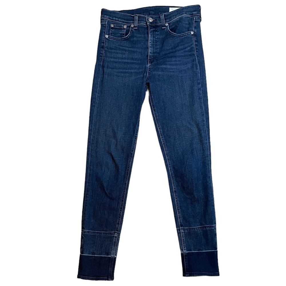 RAG & BONE‎ high rise ankle skinny jeans sz 27 multi color detail denim woman’s